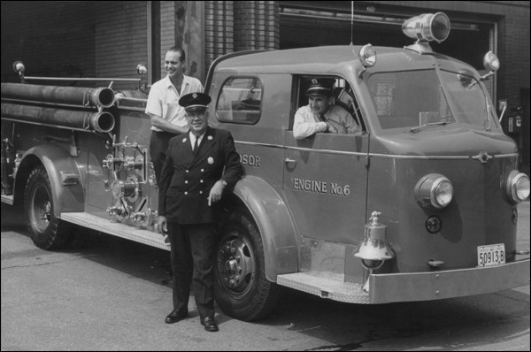 Rebuilt as Engine No. 6, 1964: Chief Ray May, District Chief Mike Koehl