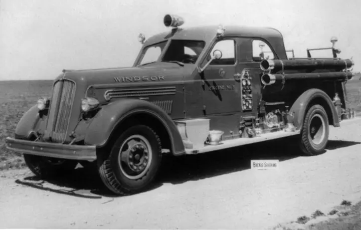 This is the factory portrait of the 1950 Bickle-Seagrave.