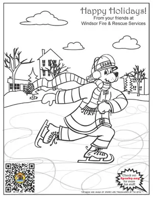 Holiday Sparky Skating Colouring